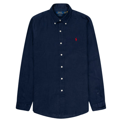 Polo Ralph Lauren Navy Custom Fit Linen Shirt