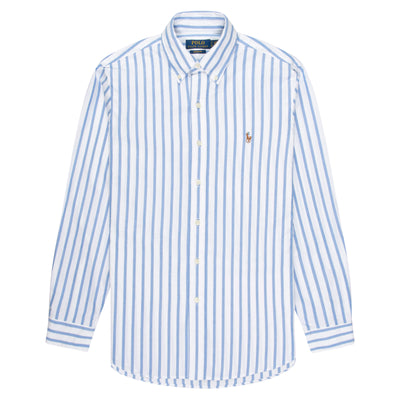 Polo Ralph Lauren Blue/White Striped LS Custom Fit Shirt