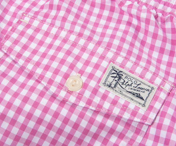 Polo Ralph Lauren Gingham Swim Shorts Pink/White