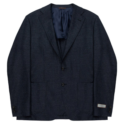 Canali Navy Kei Style Soft Wool Jacket