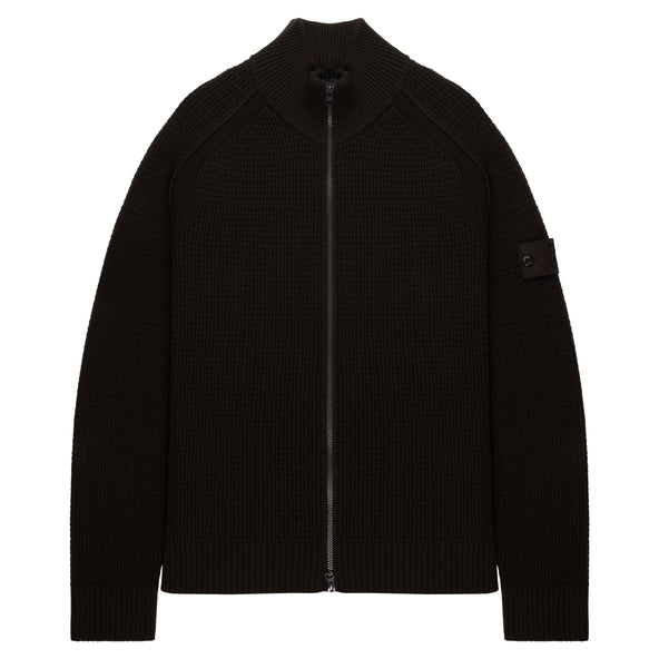 Stone Island Ghost Brown Knitted Full Zip Sweater