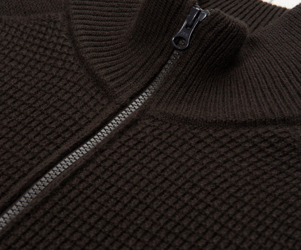 Stone Island Ghost Brown Knitted Full Zip Sweater