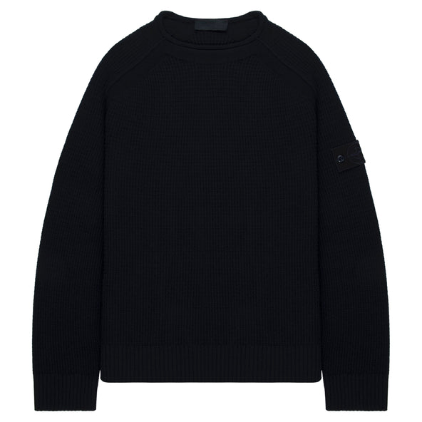 Stone Island Ghost Navy Waffle Knitted Sweater