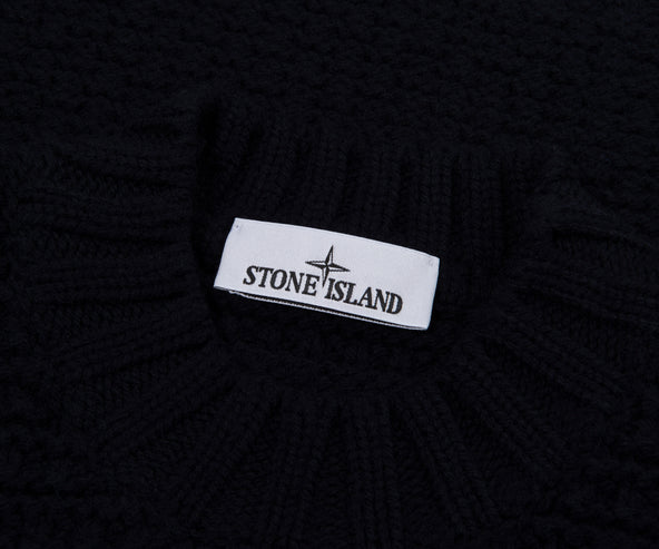 Stone Island Navy Chunky Knitted Sweater