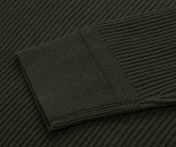 Stone Island Green Knitted Ribbed Roll Neck