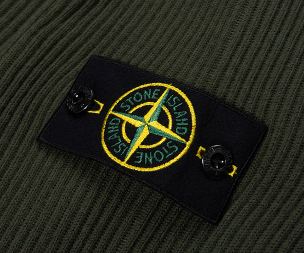 Stone Island Green Knitted Ribbed Roll Neck