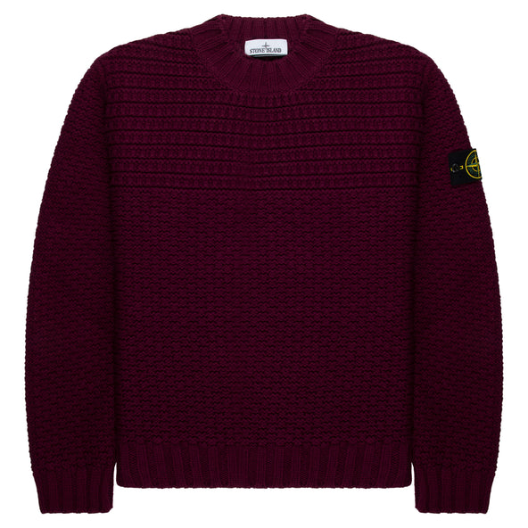 Stone Island Maroon Knitted Sweater