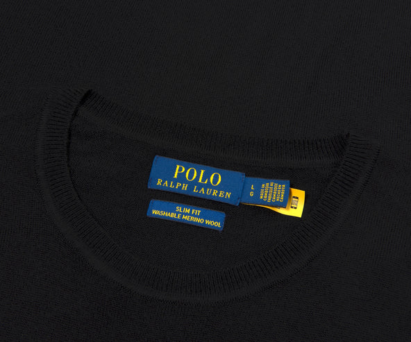 Polo Ralph Lauren Black Merino Wool Crewneck