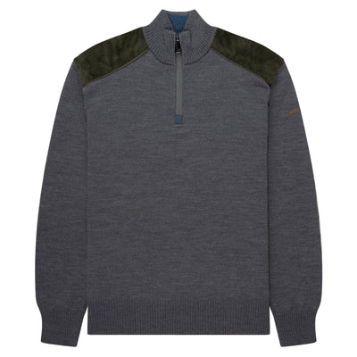 Paul & Shark Grey 1/4 Zip Knit Sweater