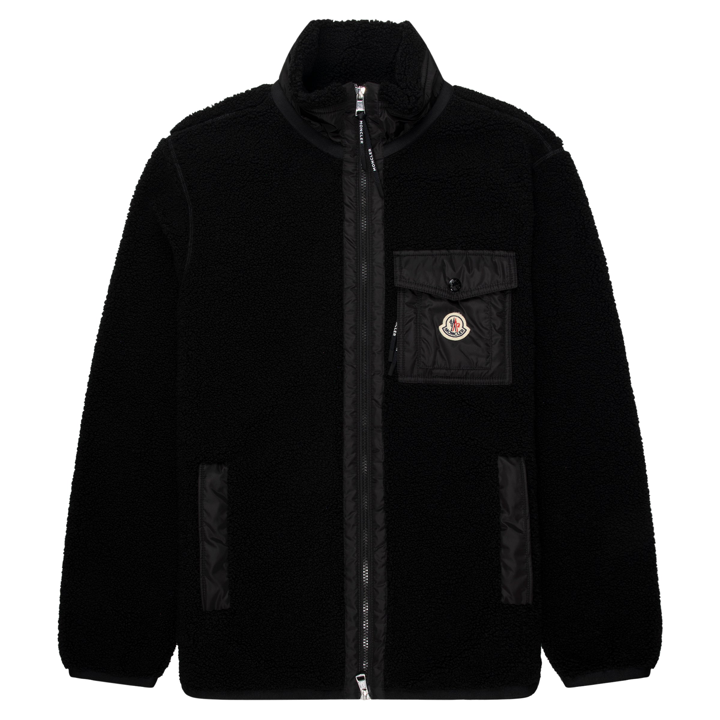 Moncler Black Teddy Zip Up Sweatshirt Chest Pocket – Pockets