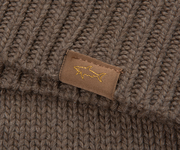 Paul & Shark Brown Knitted Hoodie