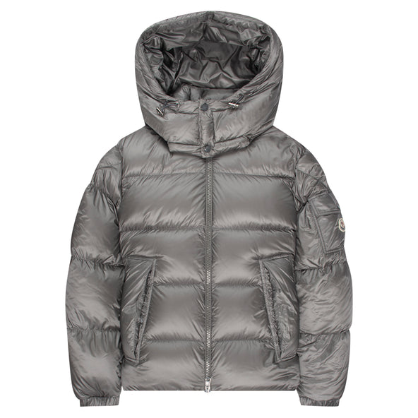 Moncler Couyere Silver Hooded Puffer Jacket