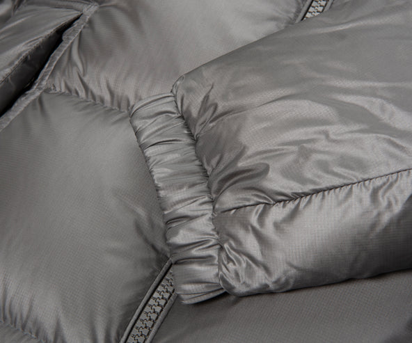 Moncler Couyere Silver Hooded Puffer Jacket