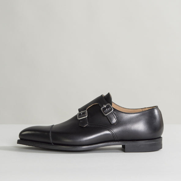 Crockett & Jones 'Lowndes' Calf Leather Double Monk Shoes With 'City' Soles Black