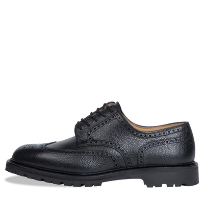 Crockett & Jones 'Pembroke' Leather Brogue Vibram Cleated Sole Black