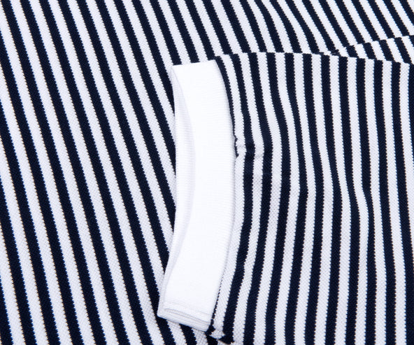 Lacoste Striped Pique Polo Navy/White