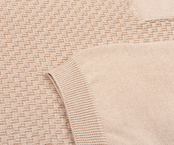 Canali Textured Knitted Polo Stone