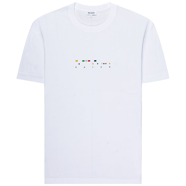Norse Projects Johannes Code Printed T-Shirt White