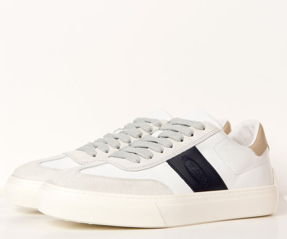 Tods Leather Lace Up Trainers White