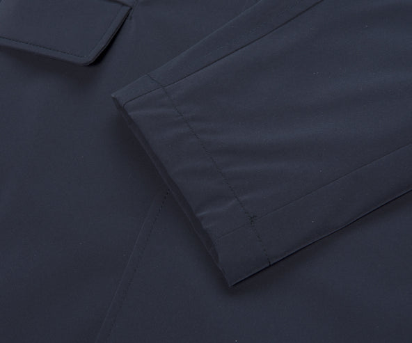 Herno Hooded Trench Coat Navy