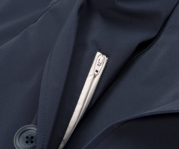 Herno Hooded Trench Coat Navy
