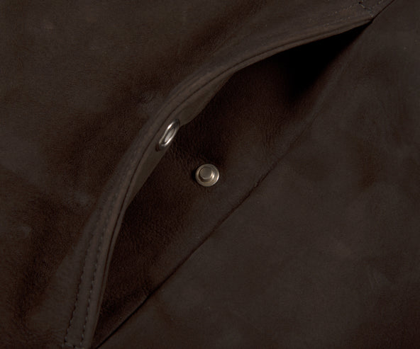 BRUNELLO CUCINELLI Suede Field Jacket Patch Pockets Brown
