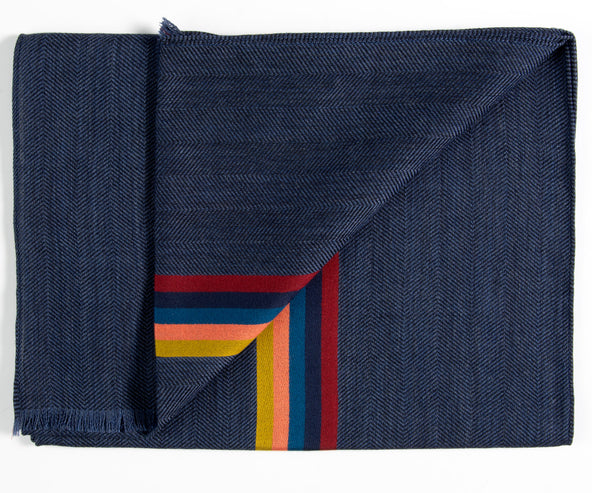 Paul Smith Central Stripe Scarf Navy
