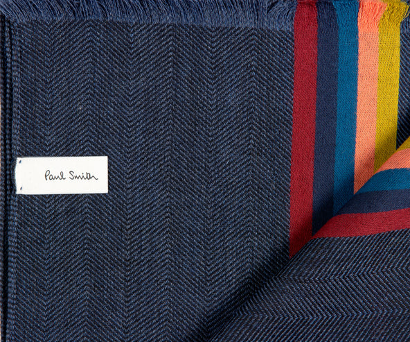 Paul Smith Central Stripe Scarf Navy