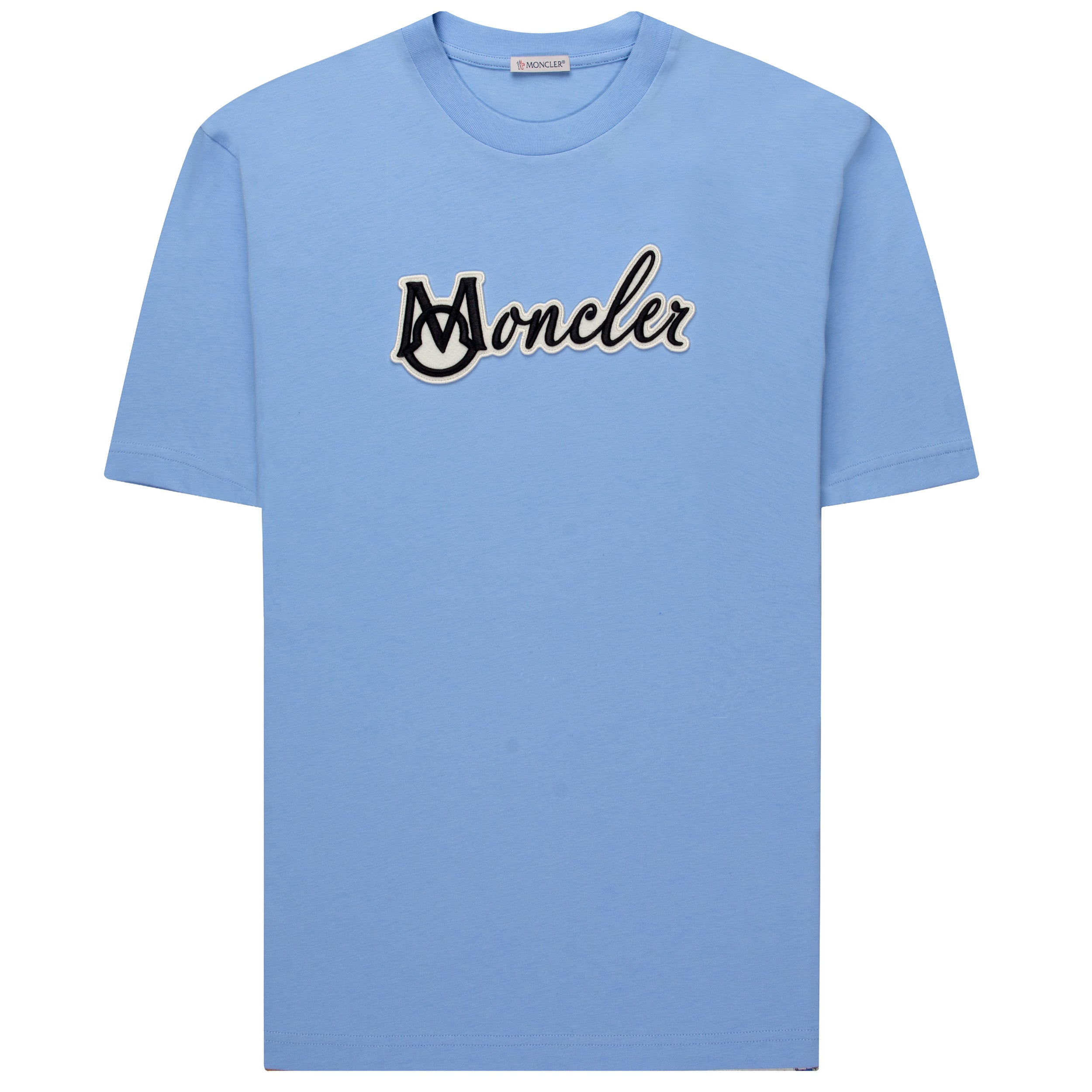 【MONCLER】EMBROIDERED VARSITY LOGO COTTON T-SHIRT Tシャツ Moncler: Off-White Embroidered Varsity Logo Cotton T-shirt
