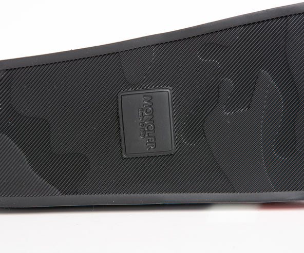 Moncler 'Basile' Striped Logo Slider Black