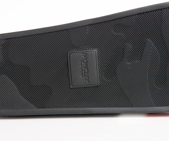 Moncler 'Basile' Striped Logo Slider Black