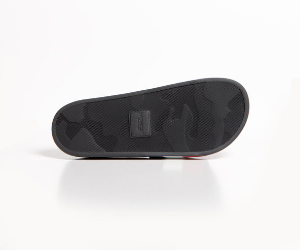 Moncler 'Basile' Striped Logo Slider Black