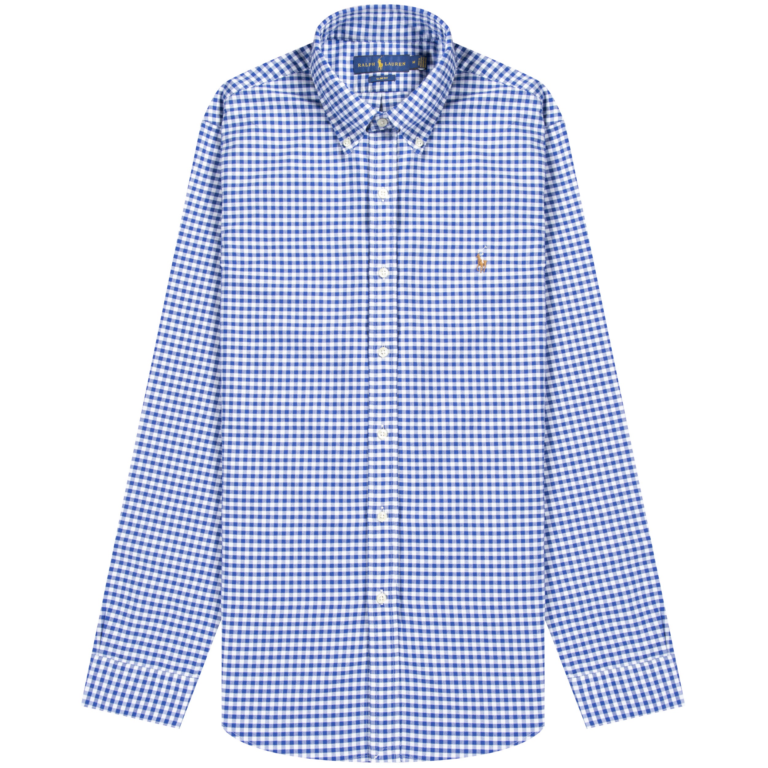 Polo Ralph Lauren 'Slim Fit' Gingham Oxford Shirt Blue/White – Pockets