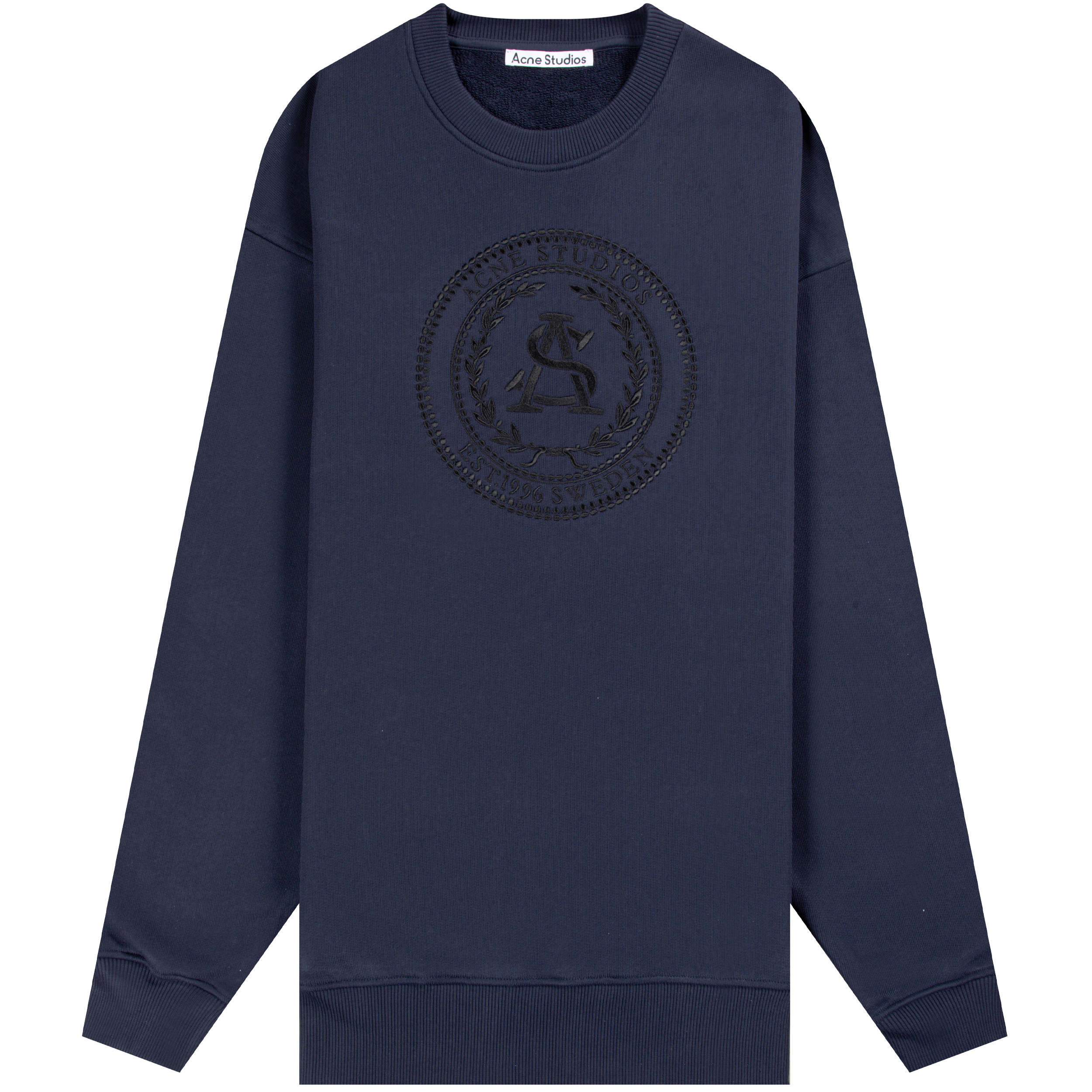 Acne Studios ’Forban Embroided’ Chest Logo Sweatshirt Navy