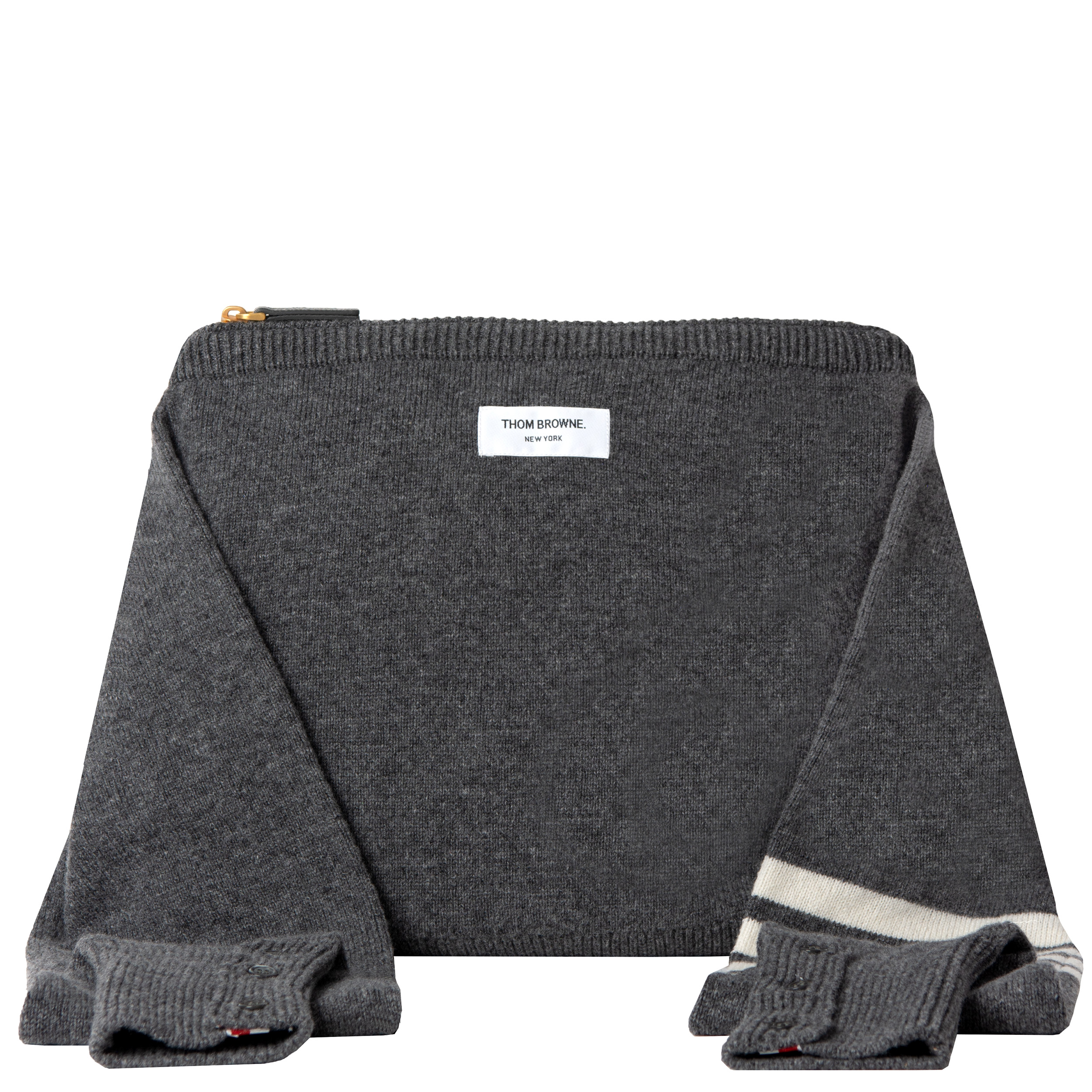 Thom Browne Merino Wool Jumper Bag Dark Grey