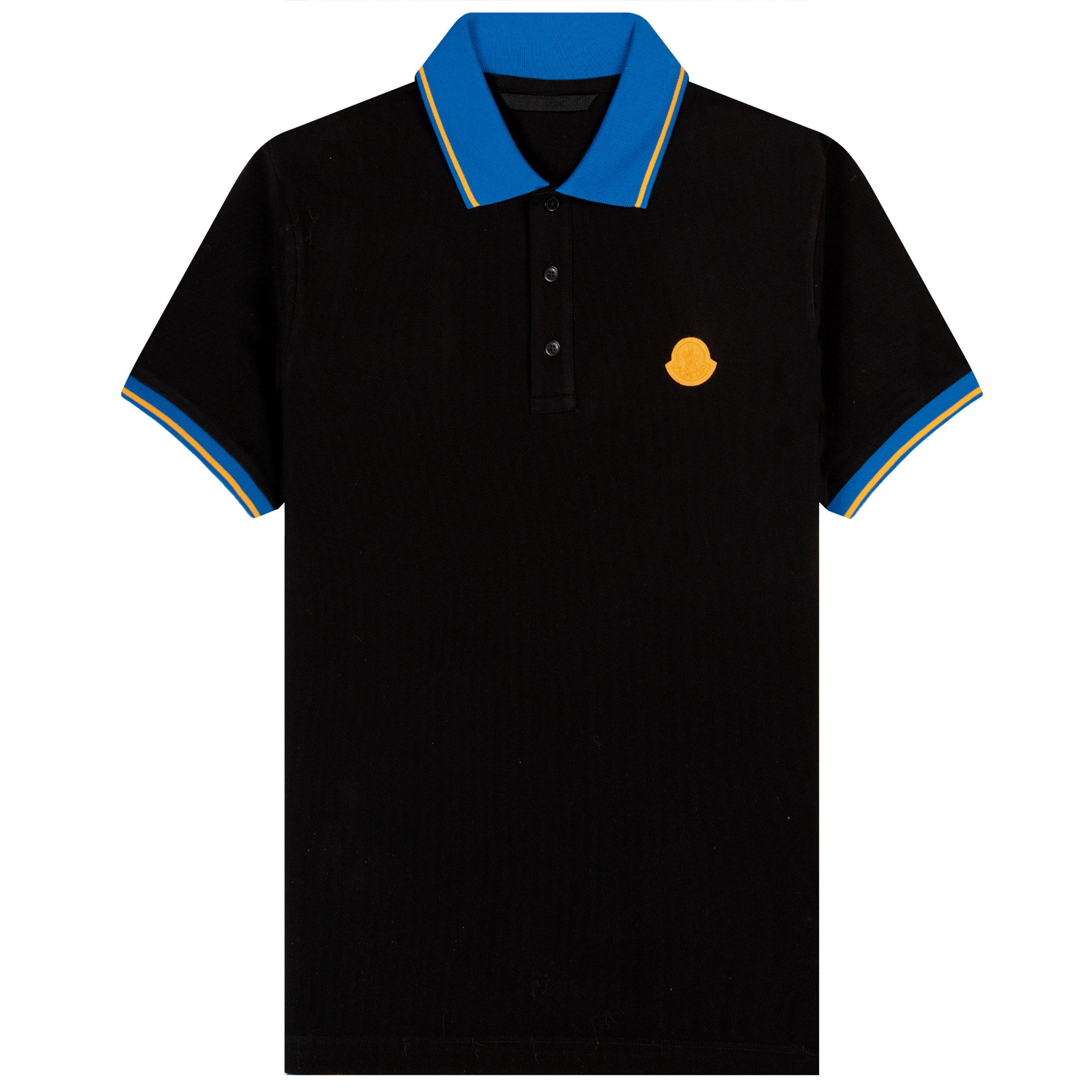 Moncler Monochromatic Logo Contrast SS Polo Black/Blue