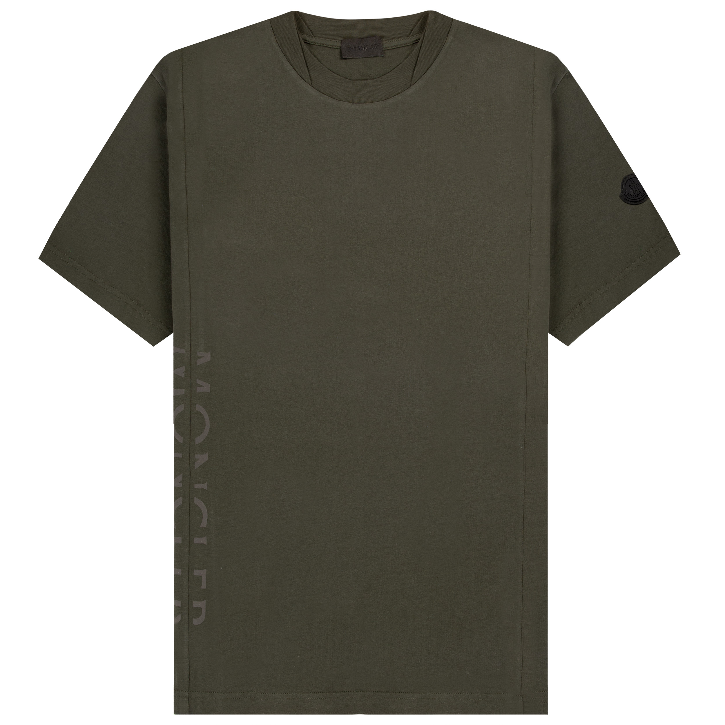 Moncler Text Side Split Printed Logo T-Shirt Dark Green