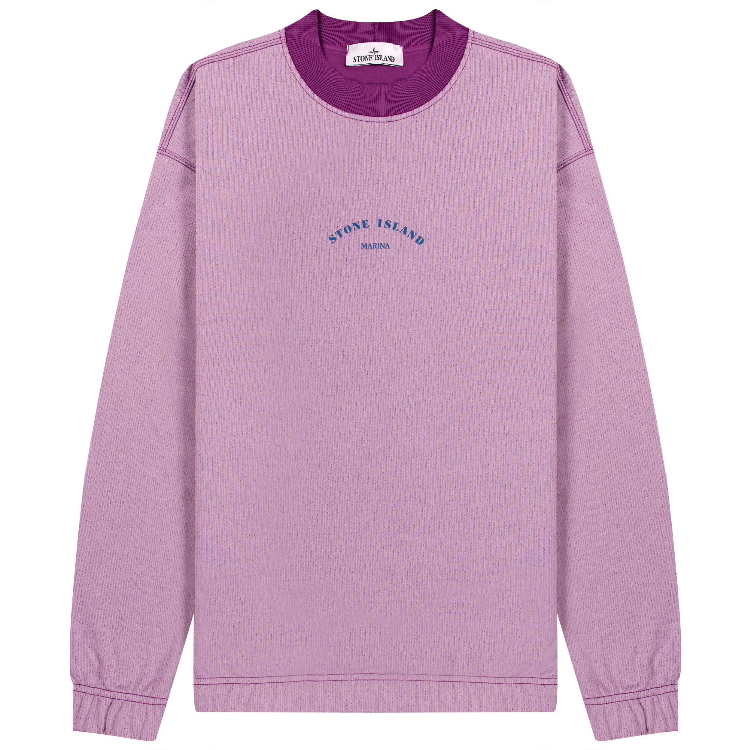 Stone Island Marina Print Logo Crewneck Sweatshirt Lilac