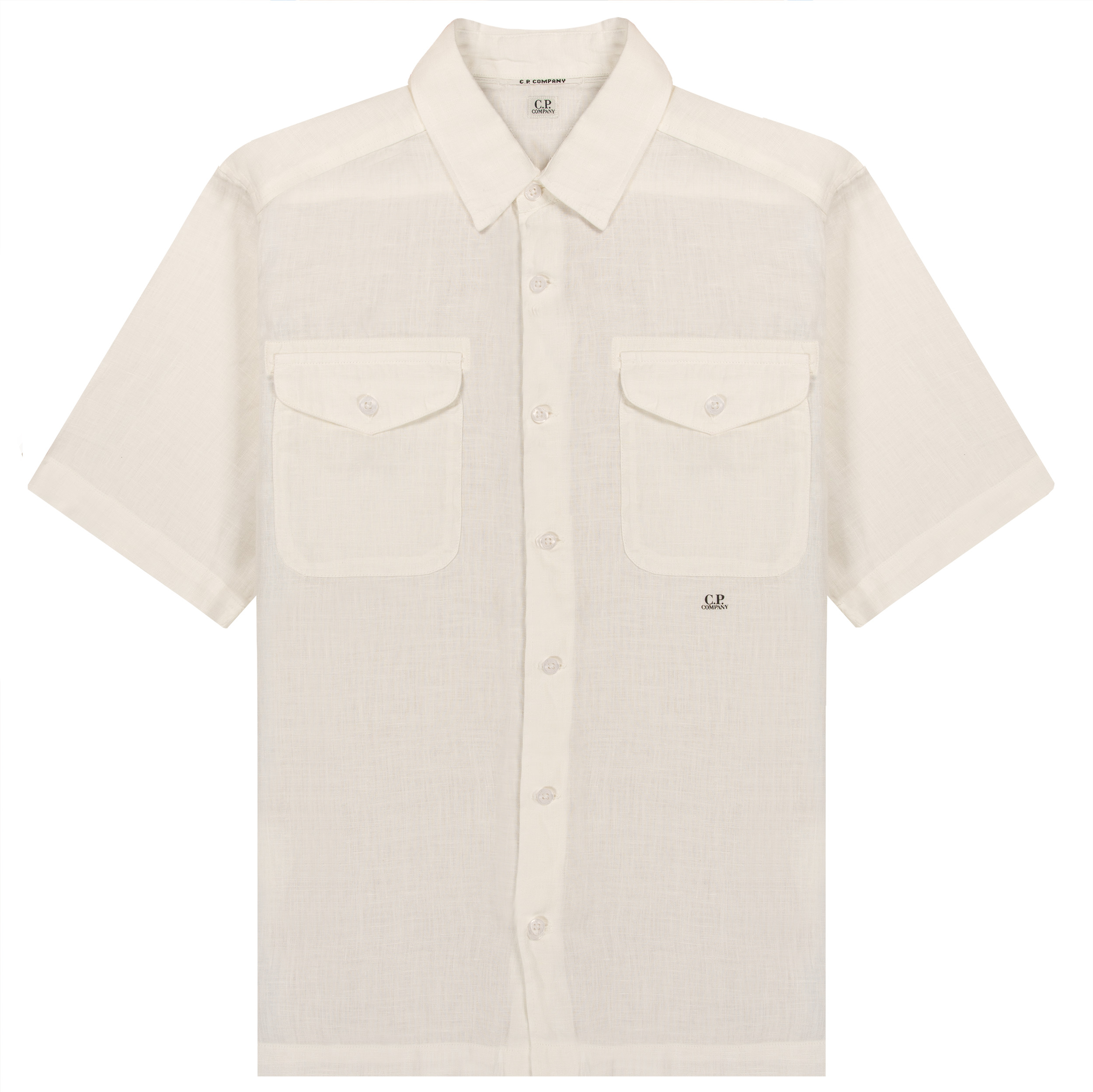 C.P. Company Lino Pockets SS Shirt White
