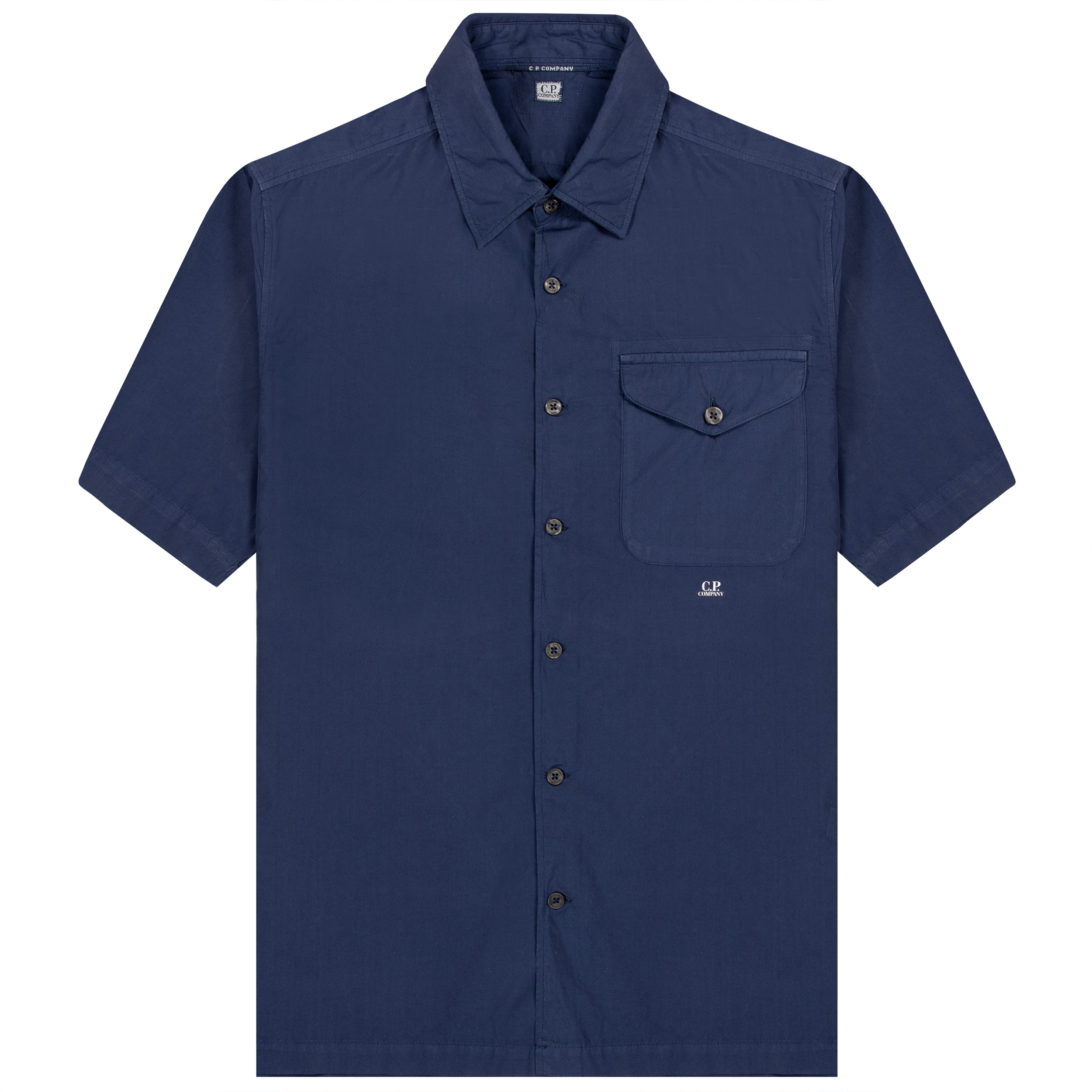 C.P. Company Popeline Pocket SS Shirt Medieval Blue