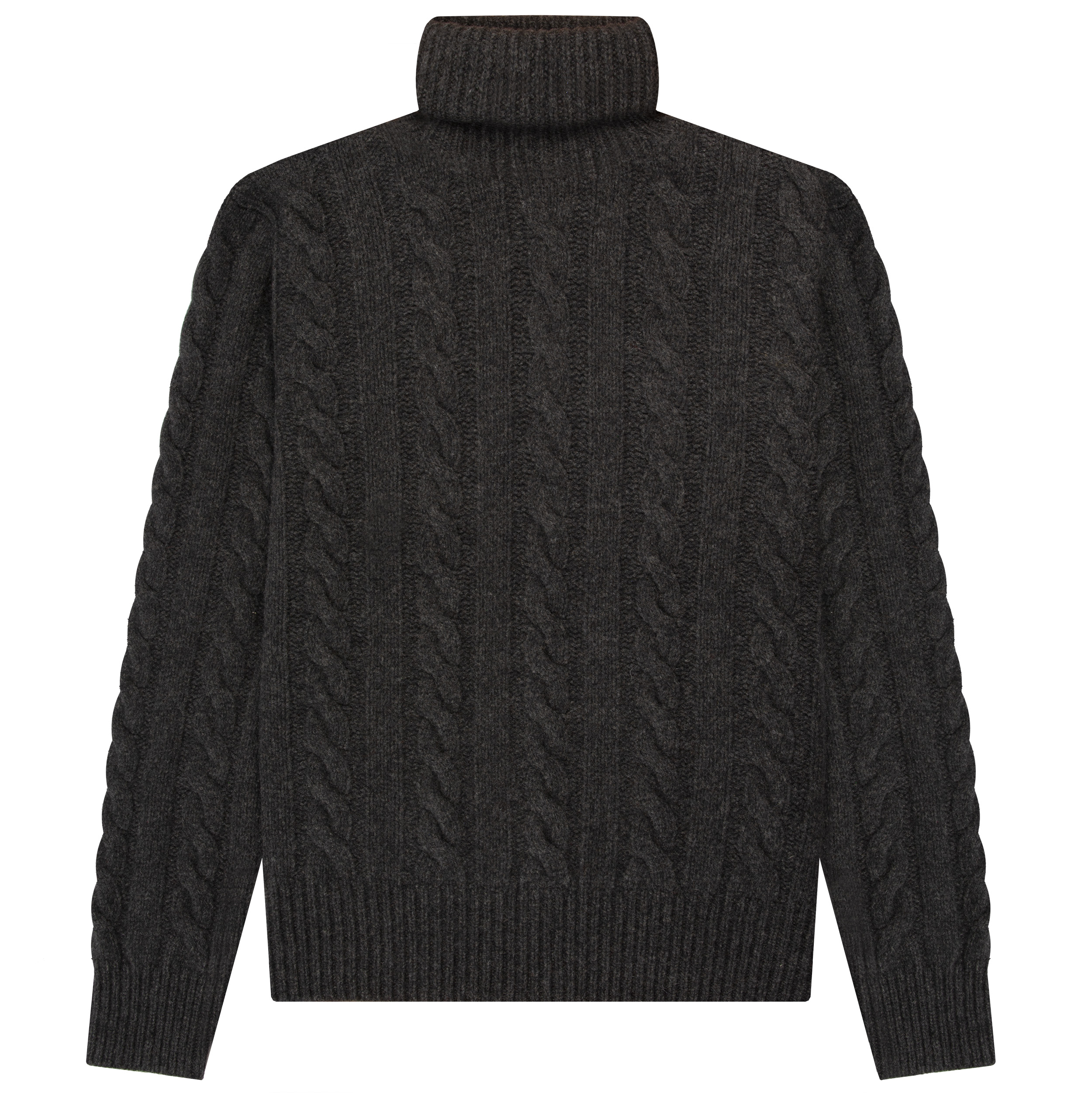Polo Ralph Lauren Cable Knit Wool-Cashmere Rollneck Dark Granite Heather