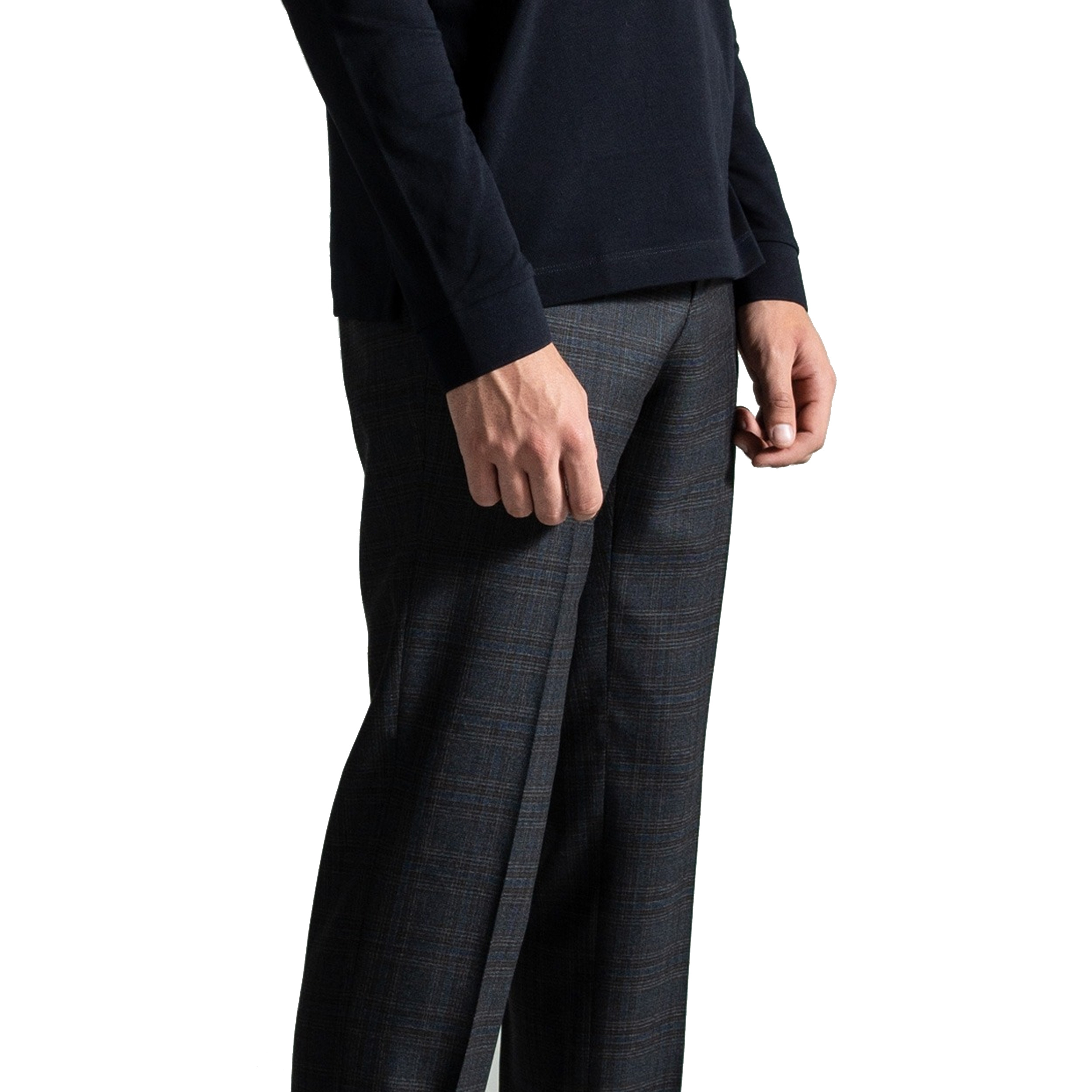 Hugo Boss ’Genesis4’ Checked Wool Trouser Blue