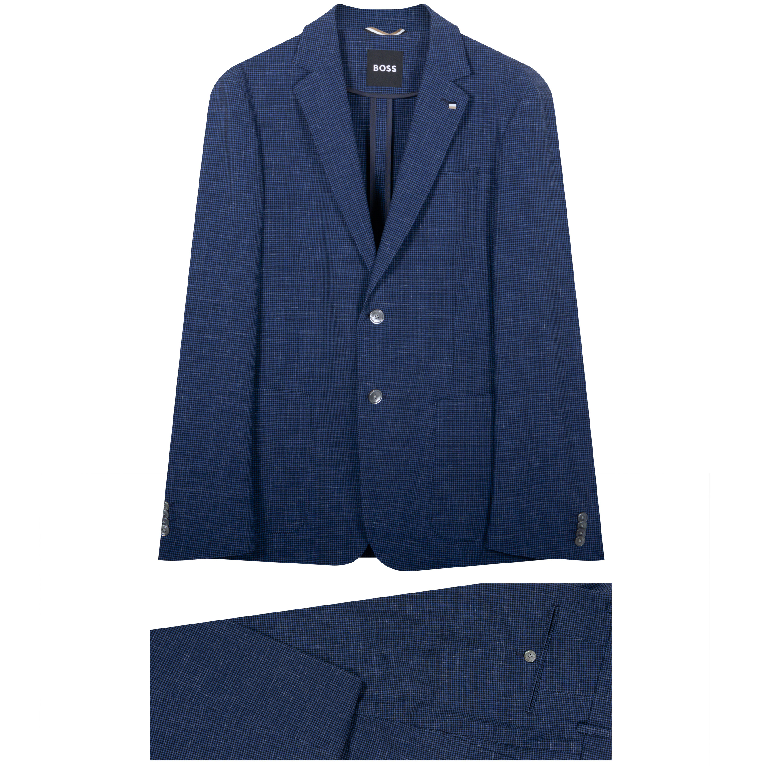 HUGO BOSS ’C-Hanry’ Italian Fabric Slim Fit Check Suit Navy