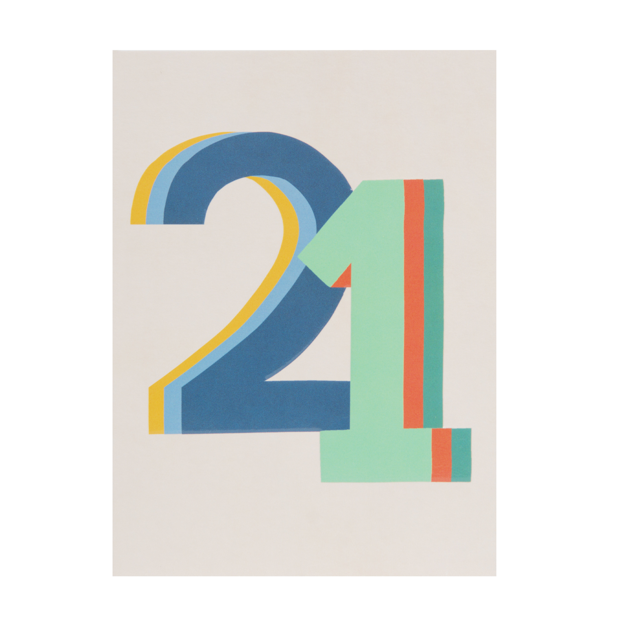 RASPBERRY BLOSSOM ’21’ Colourful Birthday Card