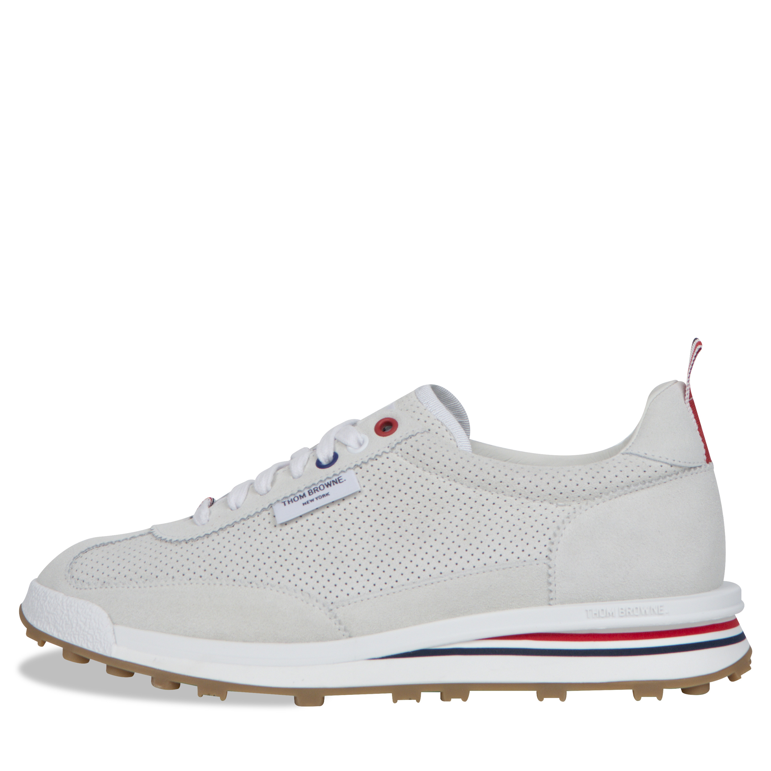 Thom Browne ’Tech Runner’ Suede Trainers White