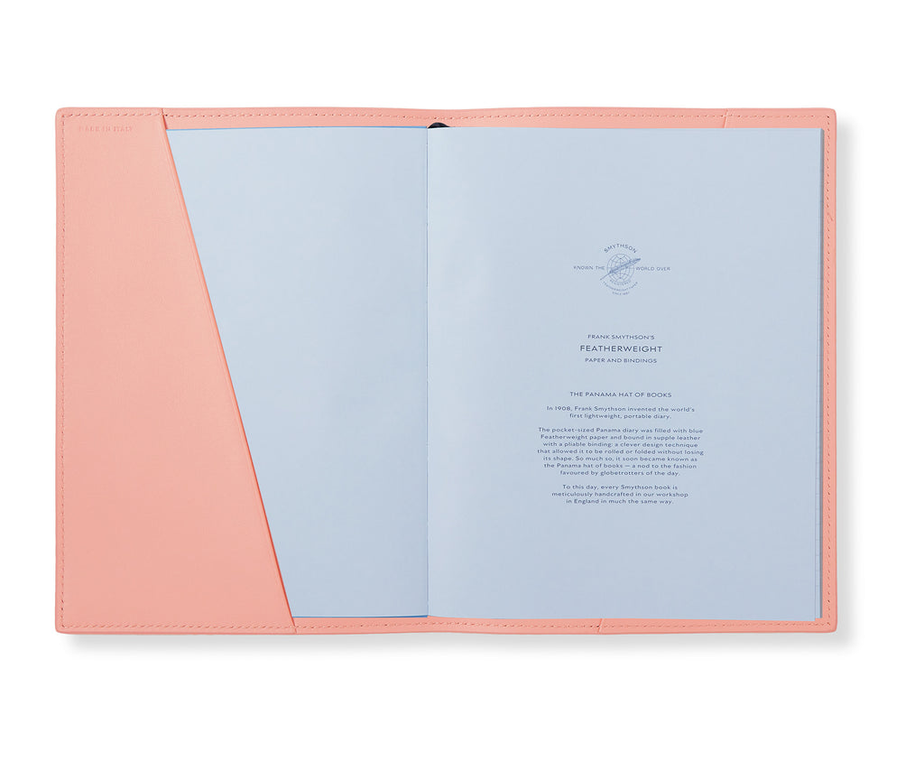 Smythson Evergreen Refillable Notebook Pink