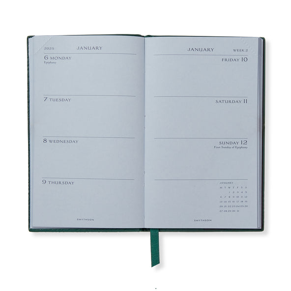 Smythson Weekly Diary With pocket Forest Green