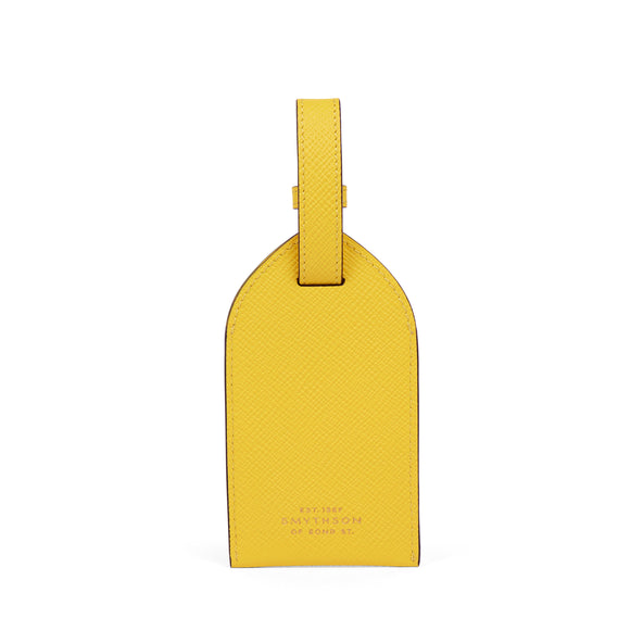 Smythson Luggage Tag Panama Leather Yellow