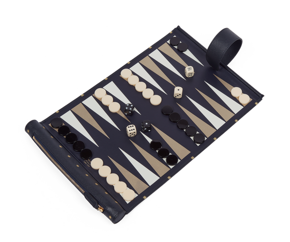 Smythson Stars Navy Backgammon Roll