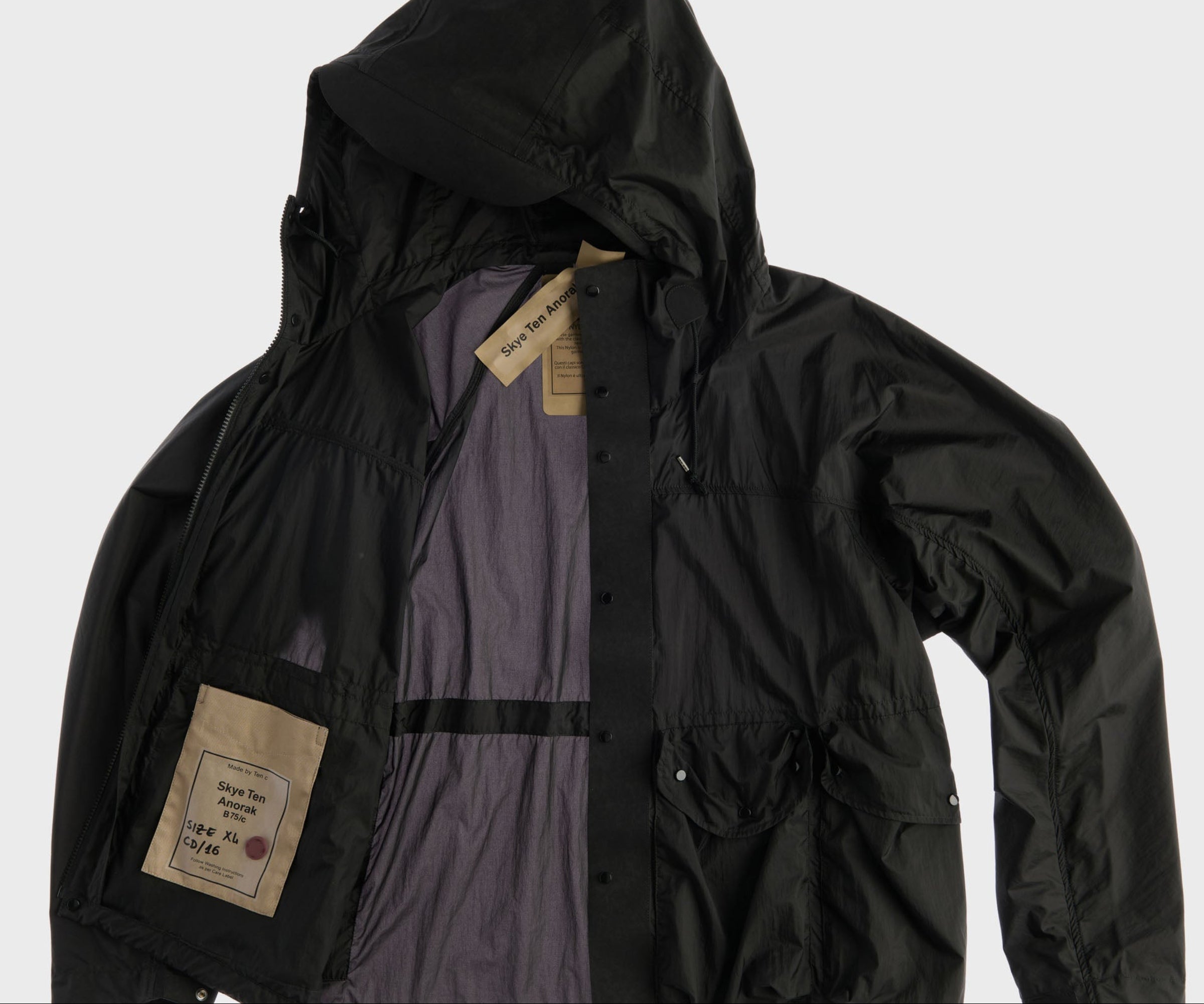 Ten C Black Skye Ten Anorak Jacket – Pockets